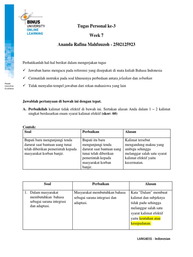 TP 3 Indonesia | PDF