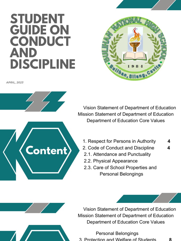 Student Guide On Conduct and Discipline | PDF | Teachers | Fraternities ...