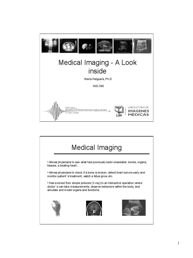 Lecture 1 (1) Introduction to Medical Imaging Biology Diagrams