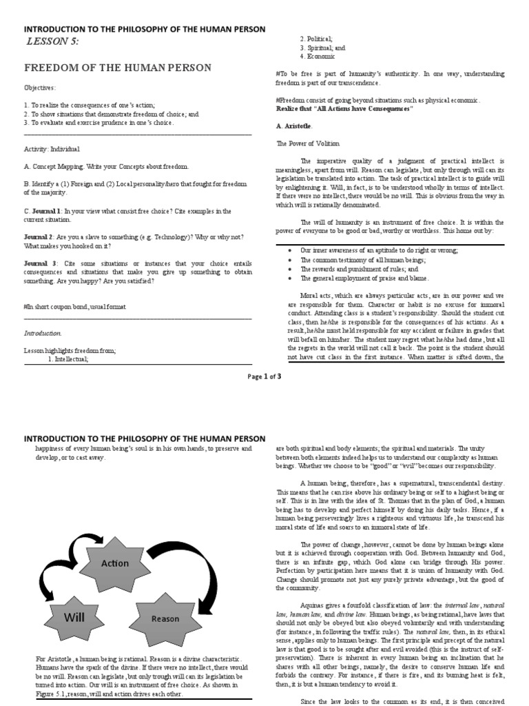 Module 5 Philo Of Man Pdf Reason Free Will