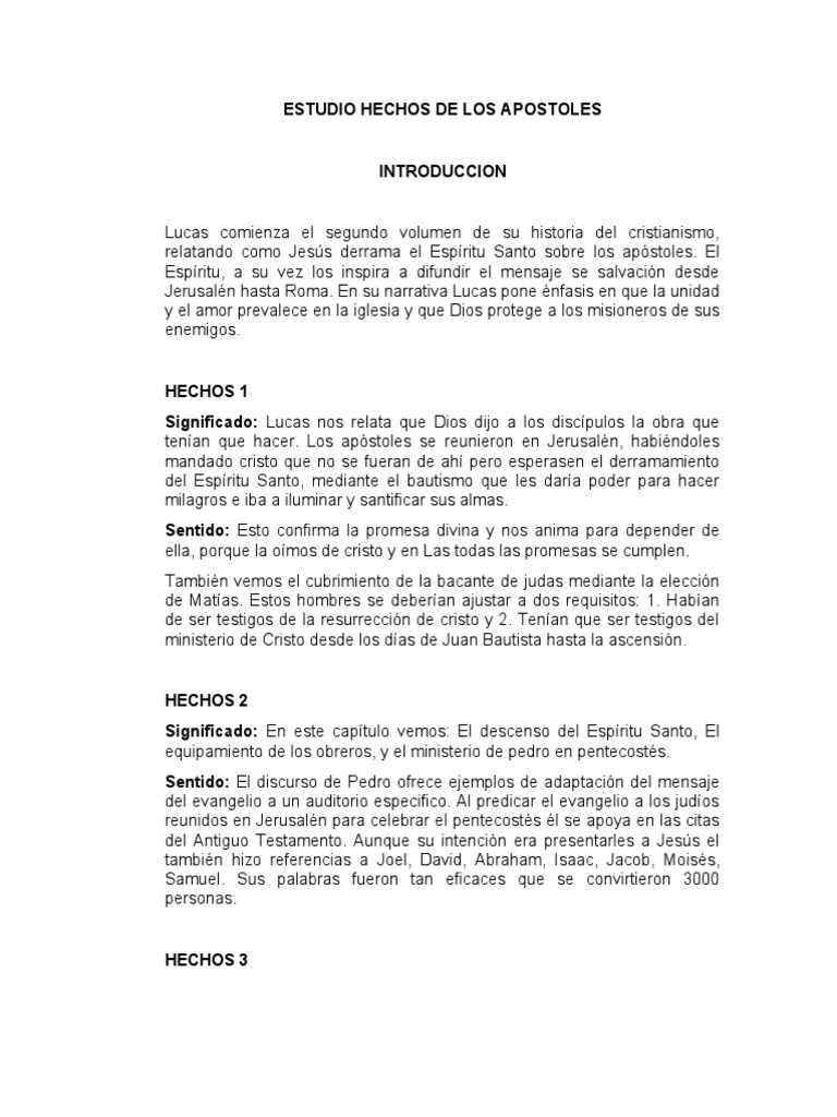 Estudio Hechos De Los Apostoles Pdf Pablo El Apóstol Jesús