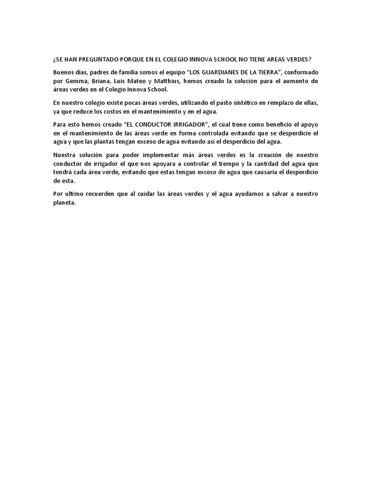 Se han preguntado porque en el colegio innova school no tiene areas