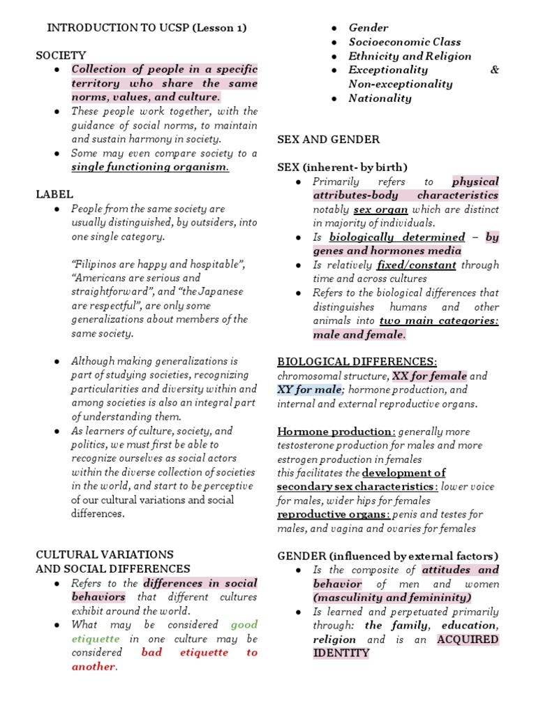 Ucsp Notes | PDF