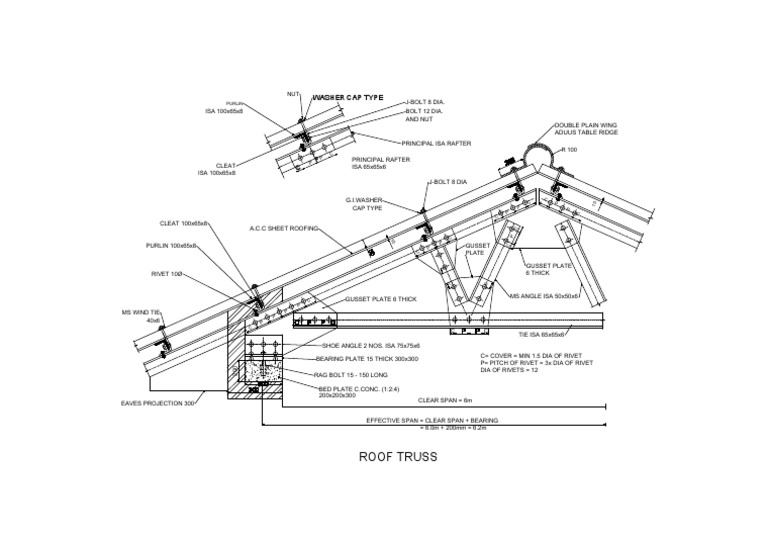 Steel Roof Truss Design Details | PDF