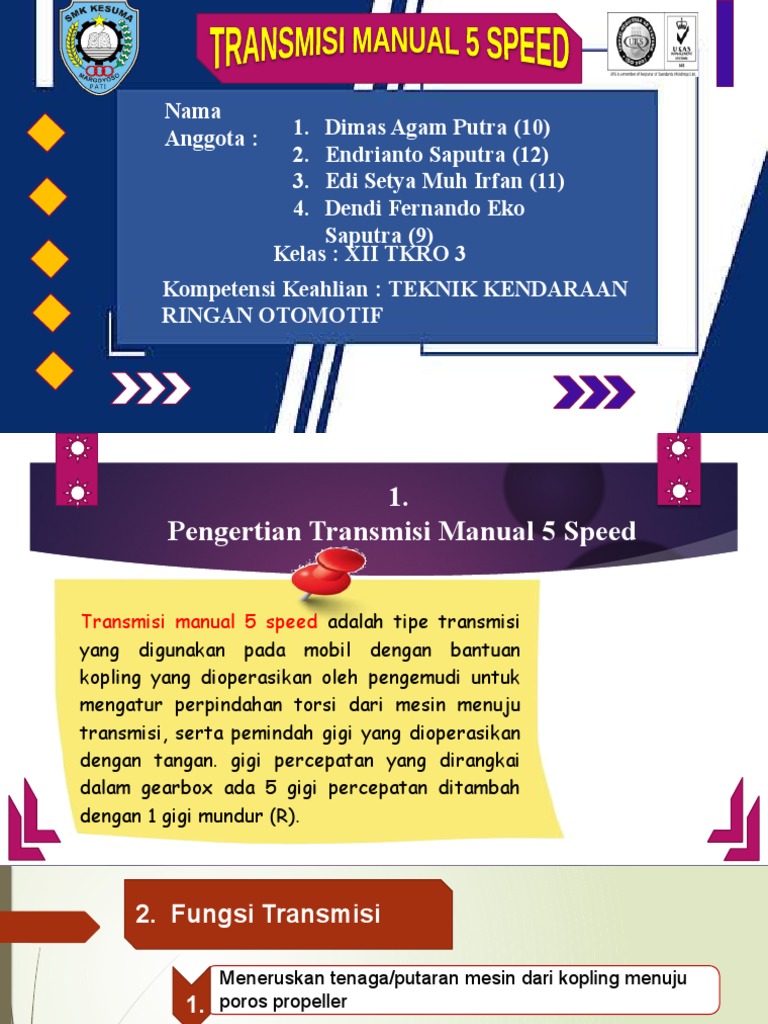 Komponen dan Fungsi Transmisi Manual 5 Speed | PDF