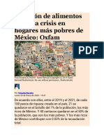 Inflación de Alimentos Provoca Crisis en Hogares Más Pobres de México.