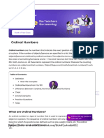 4th 5th Number Writing Ordinal Numbers - Definition, List From 1 To 100, Chart, Example