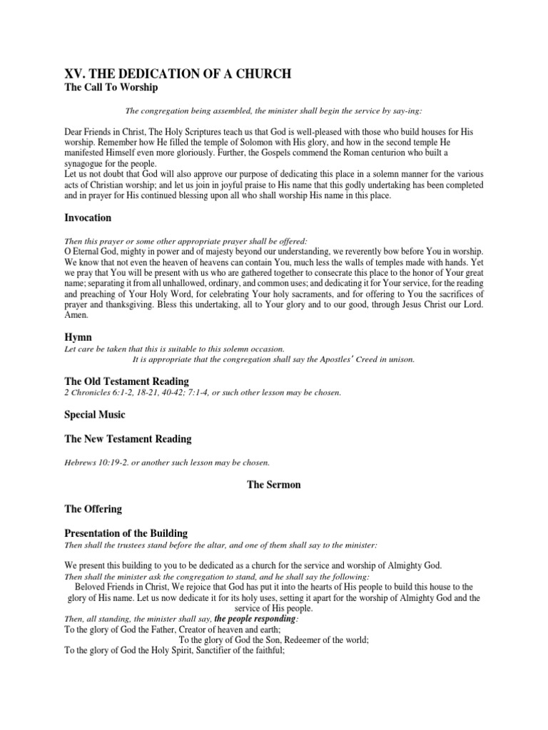 Church Building Dedication Ceremony Guide | PDF | Glory (Religion) | Jesus