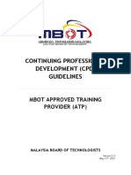 (CPD) Guidelines Mbot Approved Training Provider (Atp)