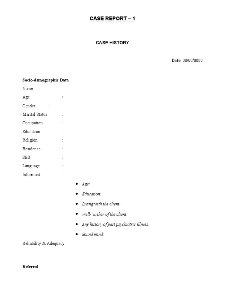 Case History Format PDF