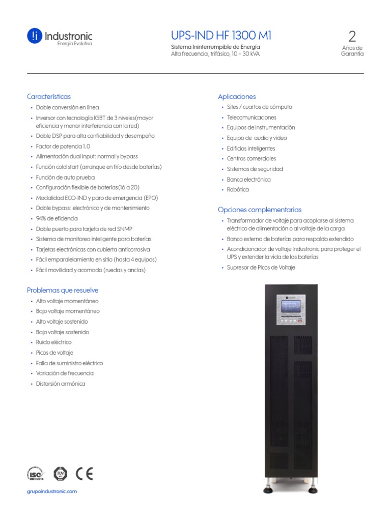 22 ficha tecnica ups hf 1300 m1 10 a 30 2021 2 pdf ingenieria