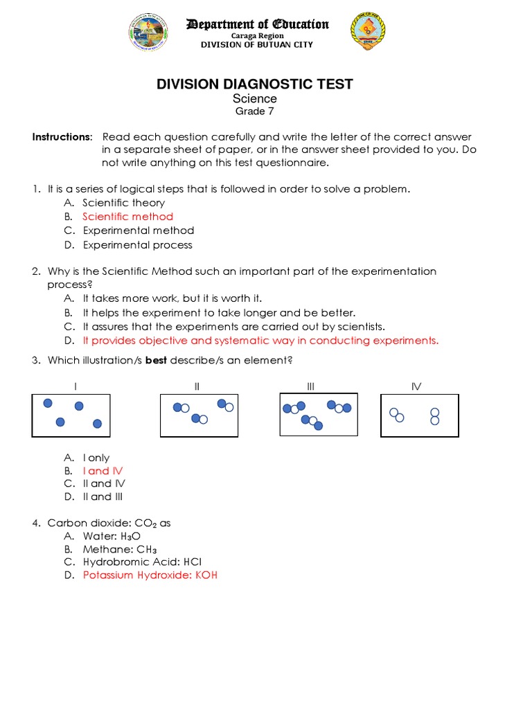 Science 7 Answers Key DAT PDF Mixture Reproduction