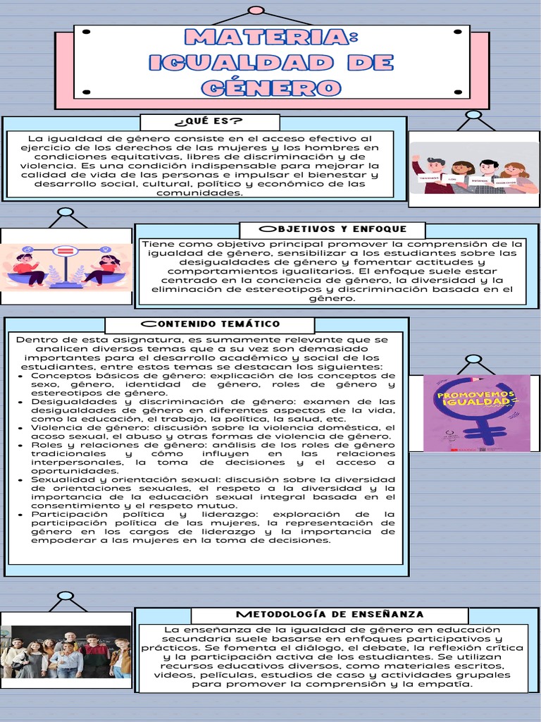 Infografia Materia Igualdad de Género | PDF | Salud y bienestar ...