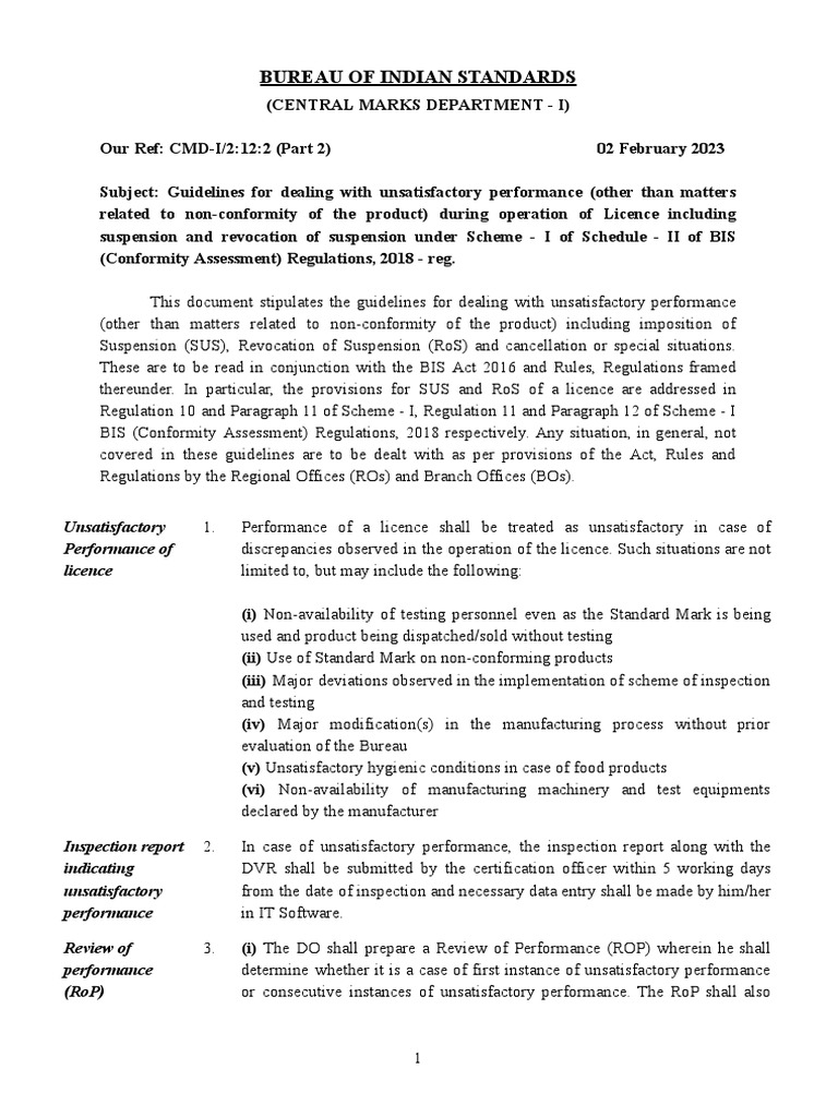 Guidelines DealingWithUnsatisfactoryPerformance | PDF | License ...