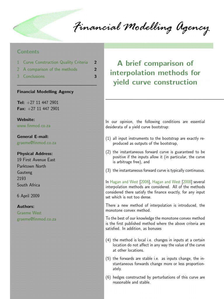Yield Curve Interpolation Methods Comparison | PDF | Hedge (Finance ...
