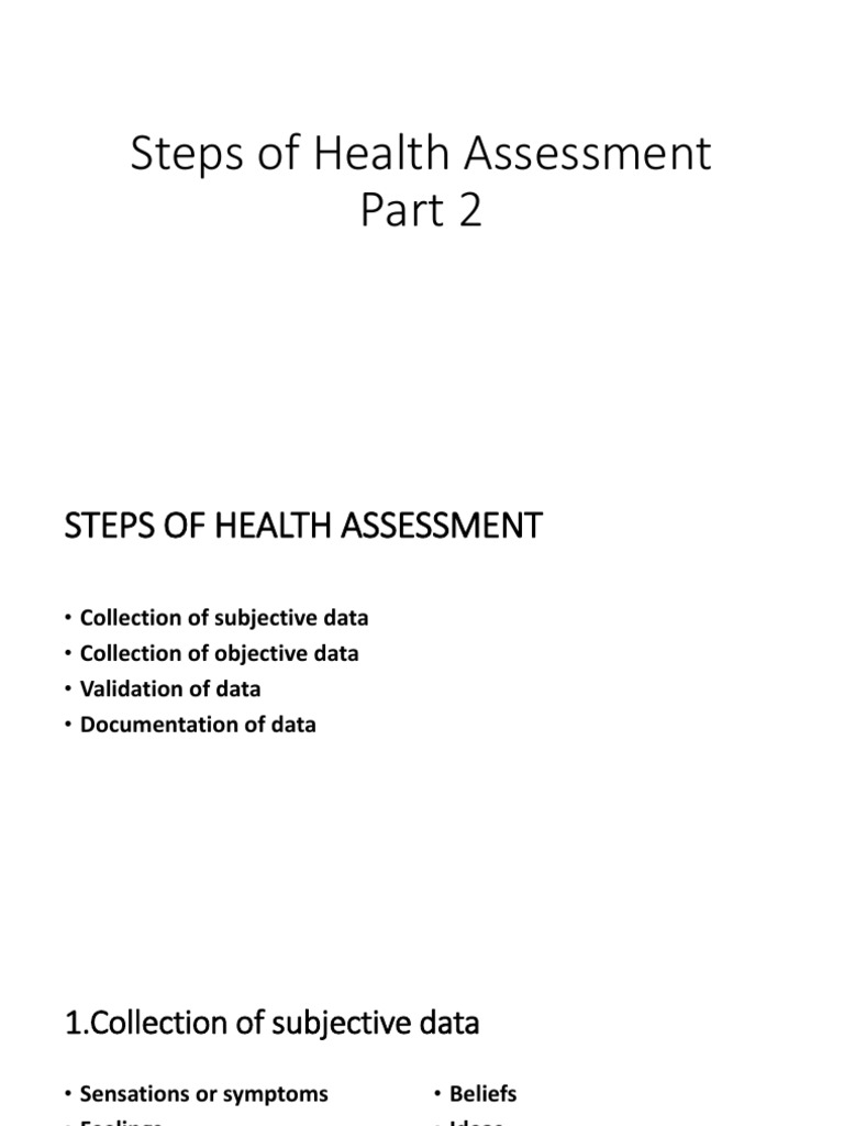 Steps Of Health Assessment In Nursing