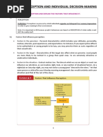 TOPIC 6 - Perception and Individual Decision-Making
