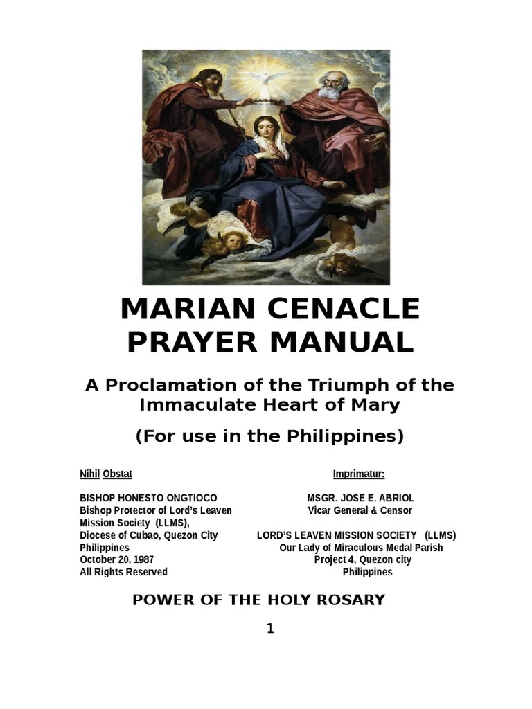 Marian Cenacle Prayer Manual | PDF | Jesus | Mary, Mother Of Jesus