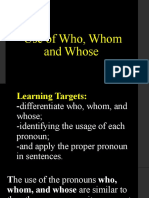 Grade 10 - Use of Who, Whom and Whose