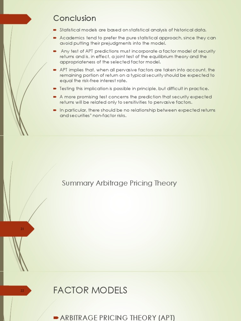 Models of Asset Returns APT2022 PDF