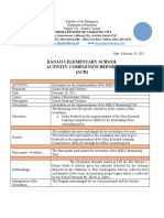 Danao-I Elementary School Activity Completion Report (ACR) : Schools Division of Calbayog City