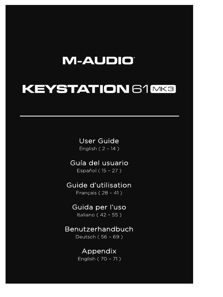 M Audio Keystation 61 User Guide | PDF