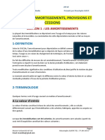 TECHNIQUES COMPTABLES APPROFONDIES THEME 1 AMORTISSEMENTS, PROVISIONS ET CESSIONS  AFI UE JANV 2023