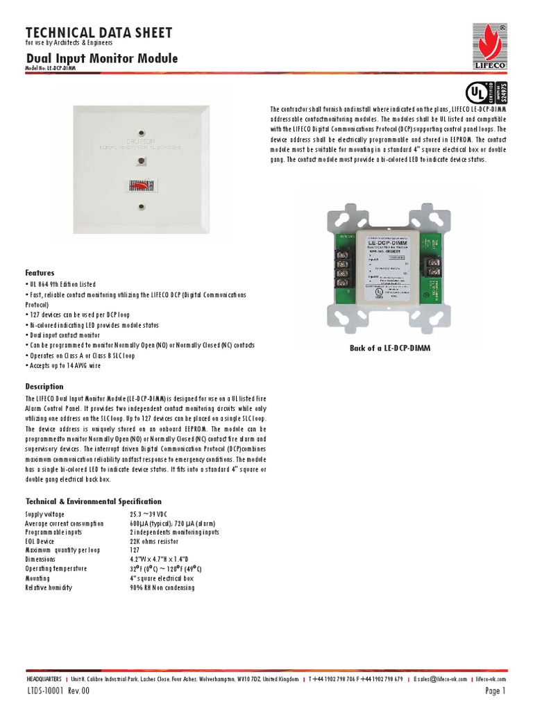 Dual Input Monitor Module | PDF