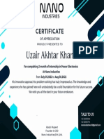 Uzair Achievement Certificate