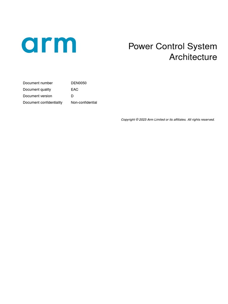 DEN0050D Power Control System Architecture PDF License System On