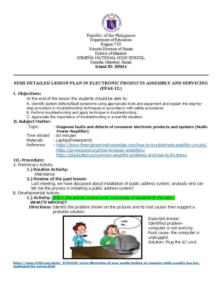 EPAS-12 Lesson Plan: Troubleshooting Audio Amplifiers | PDF