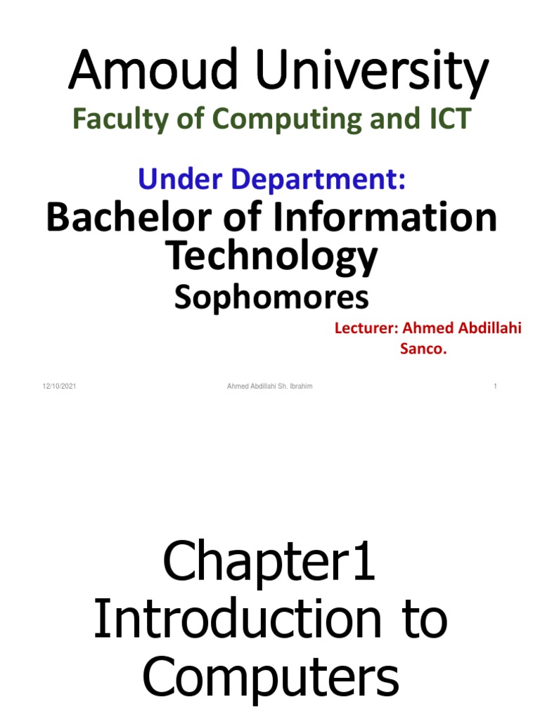 Chapter 1. Introduction To Computer | PDF