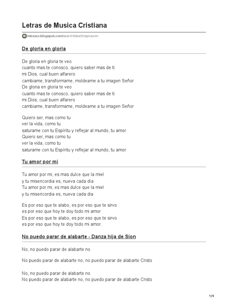 Letras de Alabanzas Cristianas | PDF | Cristo (título)