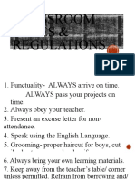 Classroom Rules & Regulations