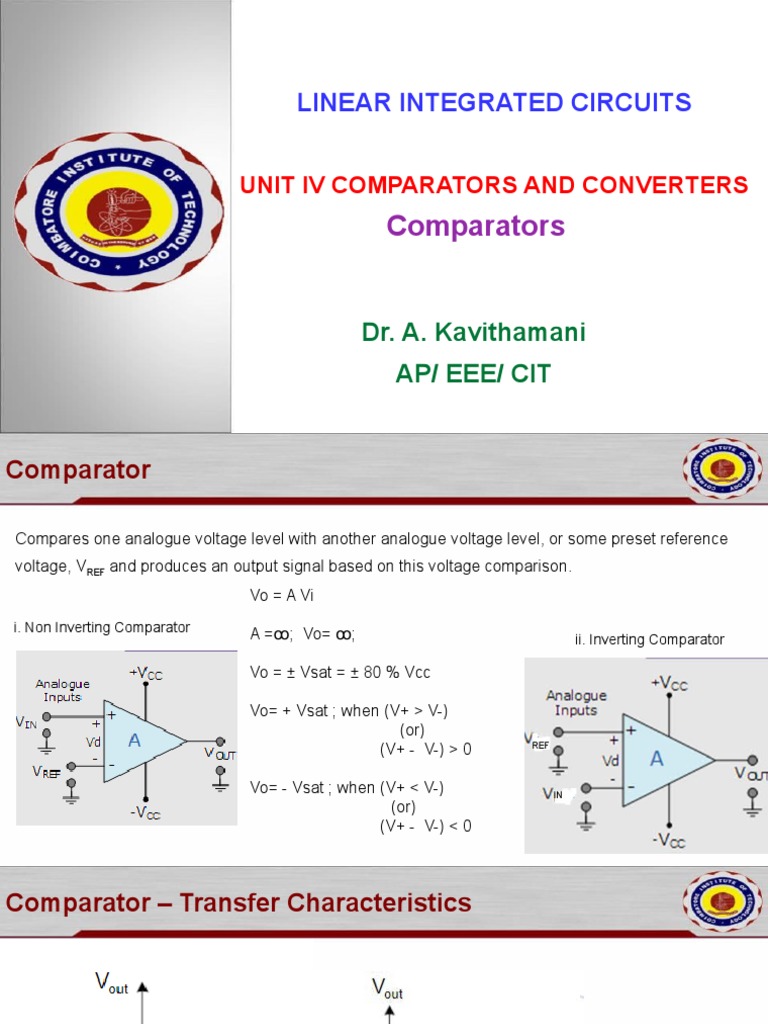 Unit IV Comparator and Converter | PDF | Analog To Digital Converter ...