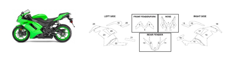 Template 100 Kawasaki Ninja ZX6R 2007 - 2008 | PDF
