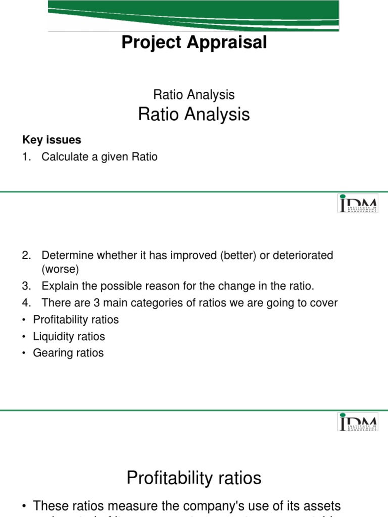 Project Appraisal and Ratio Analysis | PDF | Debt | Leverage (Finance)