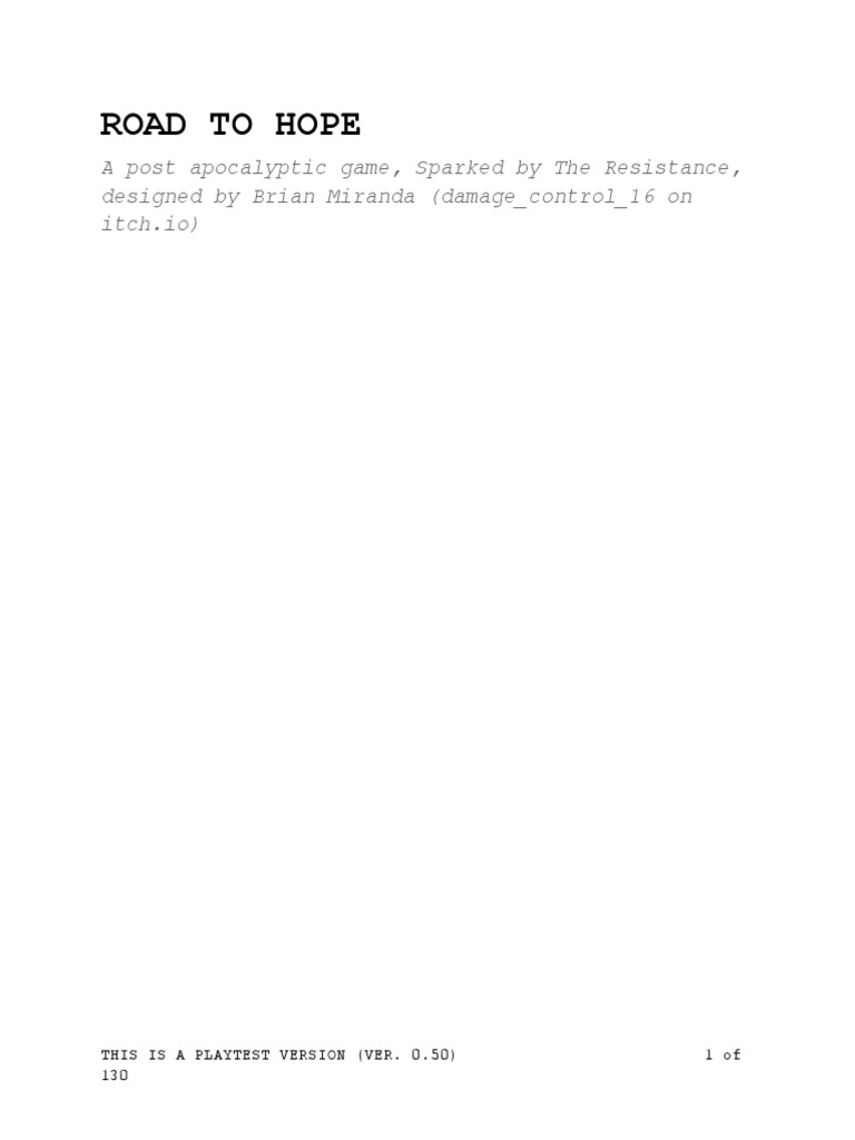 Road To Hope | PDF