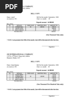 Bill of September-08