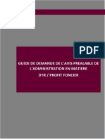 Guide de Demande Avis Préalable Administration en Matière IR Profit Foncier