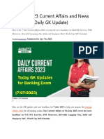 7th July 2023 Current Affairs and News Headlines