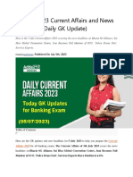 5th July 2023 Current Affairs and News Headlines