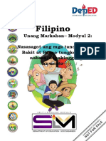 Filipino: Unang Markahan - Modyul 2: Nasasagot Ang Mga Tanong Na Bakit at Paano Tungkol Sa Nabasa/napakinggang Kuwento