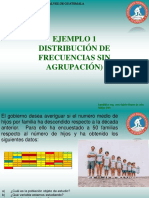 Distribución de Frecuencias Sin Agrupación, (Ejemplo 1,)