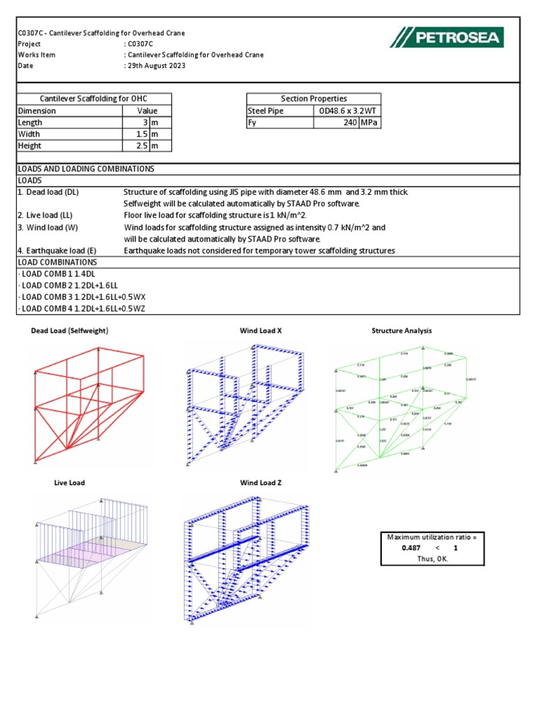 Cantilever Scaffolding Calculation PDF Scaffolding Applied And