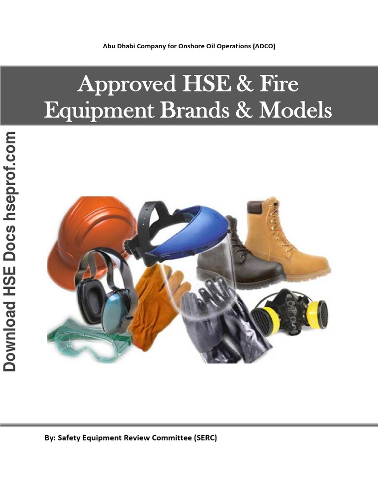 ADCO Approved HSE Equipment Guide | PDF | Shoe | Personal Protective ...