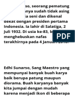 Edhi Sunarso, Seorang Pematung Yang Namanya Sudah Tidak Asing Lagi Di Dunia Seni Dan Dikenal Dekat Dengan Presiden Pertama Indonesia. Ia Lahir Di Salatiga, 2 Juli 1932. Di Usia Ke-83, Beliau Menghebuskan Nafas Terakh_20230824_210115_0000