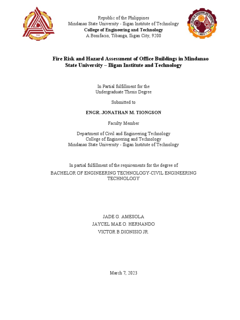Thesis Very Final PDF Risk Fire Safety