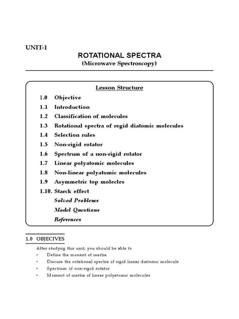 Microwave Spectroscopy: Rotational Spectra | PDF | Spectroscopy ...