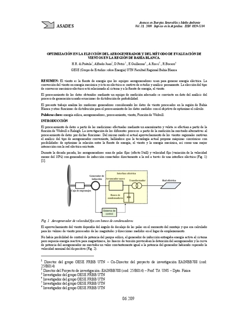 Optimizaci n en la elecci n del aerogenerador pdf pdfa descargar